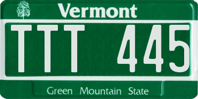 VT license plate TTT445
