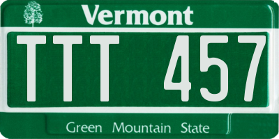 VT license plate TTT457