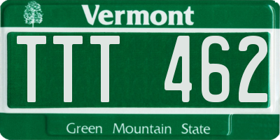 VT license plate TTT462