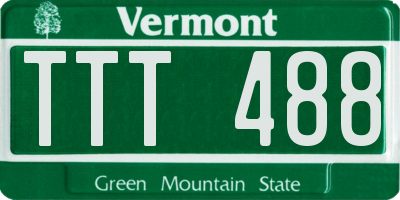 VT license plate TTT488