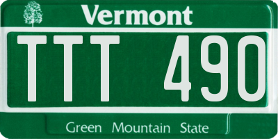 VT license plate TTT490