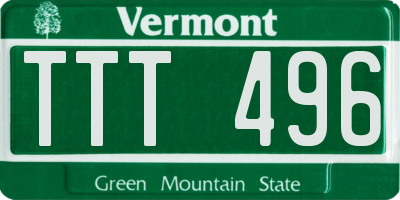 VT license plate TTT496