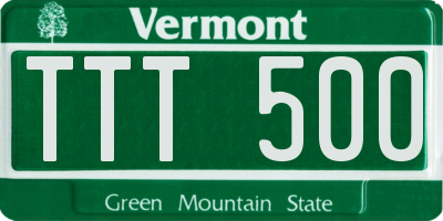 VT license plate TTT500