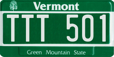 VT license plate TTT501
