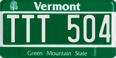 VT license plate TTT504