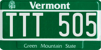 VT license plate TTT505