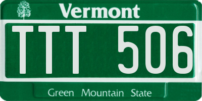 VT license plate TTT506