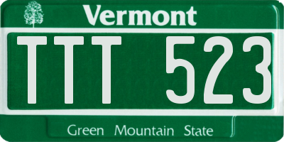 VT license plate TTT523