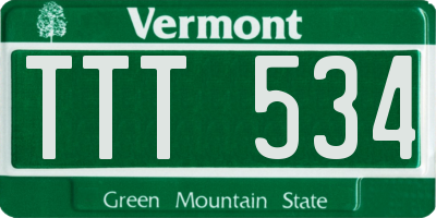 VT license plate TTT534