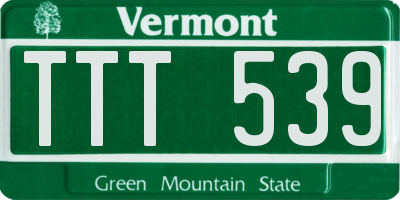 VT license plate TTT539