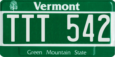 VT license plate TTT542