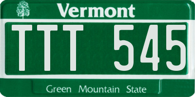 VT license plate TTT545
