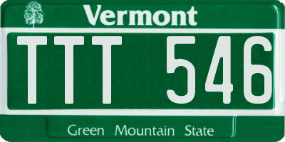VT license plate TTT546