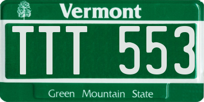 VT license plate TTT553