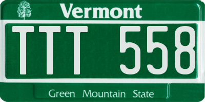 VT license plate TTT558