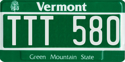 VT license plate TTT580