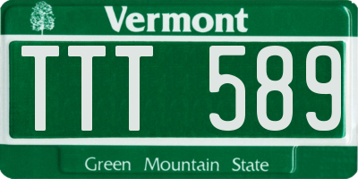 VT license plate TTT589