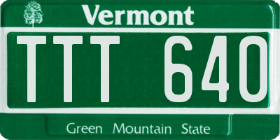 VT license plate TTT640