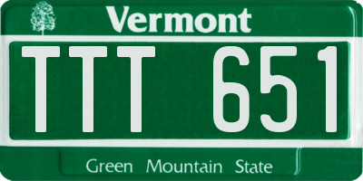 VT license plate TTT651