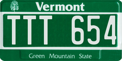 VT license plate TTT654