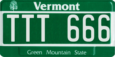 VT license plate TTT666