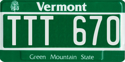 VT license plate TTT670
