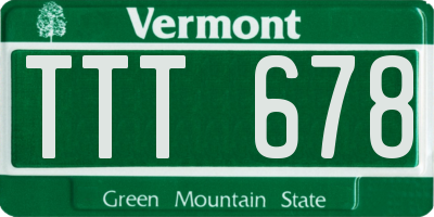 VT license plate TTT678
