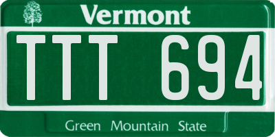 VT license plate TTT694