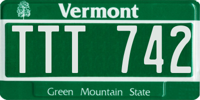 VT license plate TTT742