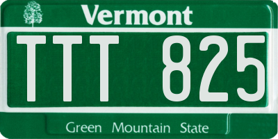 VT license plate TTT825