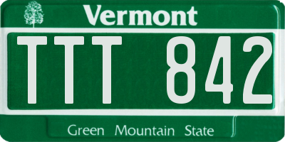 VT license plate TTT842