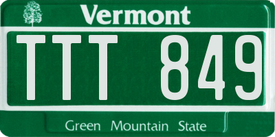VT license plate TTT849
