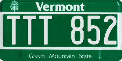 VT license plate TTT852