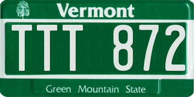 VT license plate TTT872