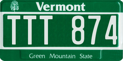 VT license plate TTT874