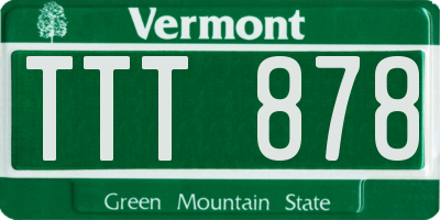 VT license plate TTT878