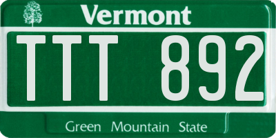 VT license plate TTT892