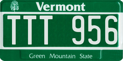 VT license plate TTT956