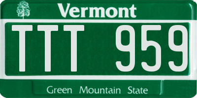 VT license plate TTT959