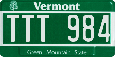 VT license plate TTT984