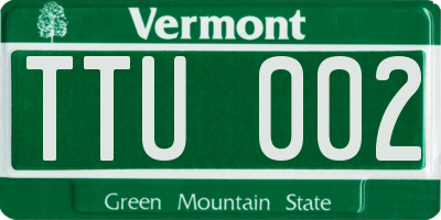 VT license plate TTU002
