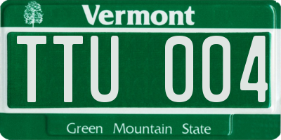 VT license plate TTU004