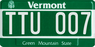 VT license plate TTU007