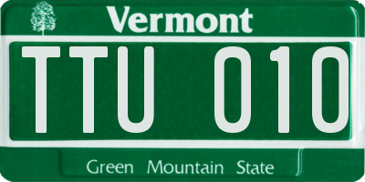 VT license plate TTU010