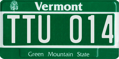 VT license plate TTU014