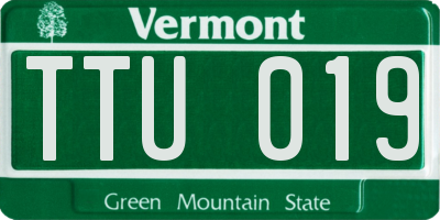 VT license plate TTU019