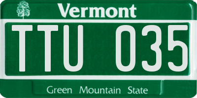 VT license plate TTU035