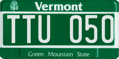 VT license plate TTU050