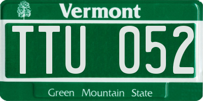VT license plate TTU052