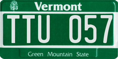 VT license plate TTU057